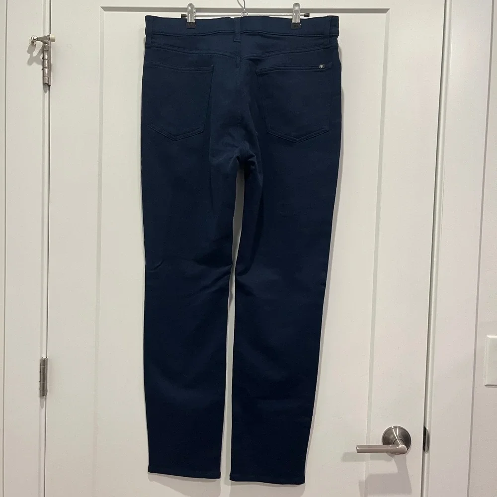 Banana Republic Mens 5 Pocket Pant 34x32 Black Iris Blue Straight Leg 1620338